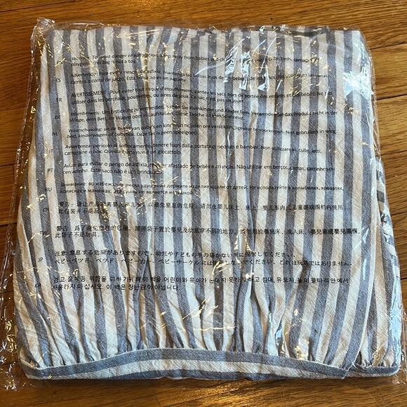 Urban Outfitters Lumiere Stripe Smocked Babydoll Dress Blue White Small - Picture 7 of 7